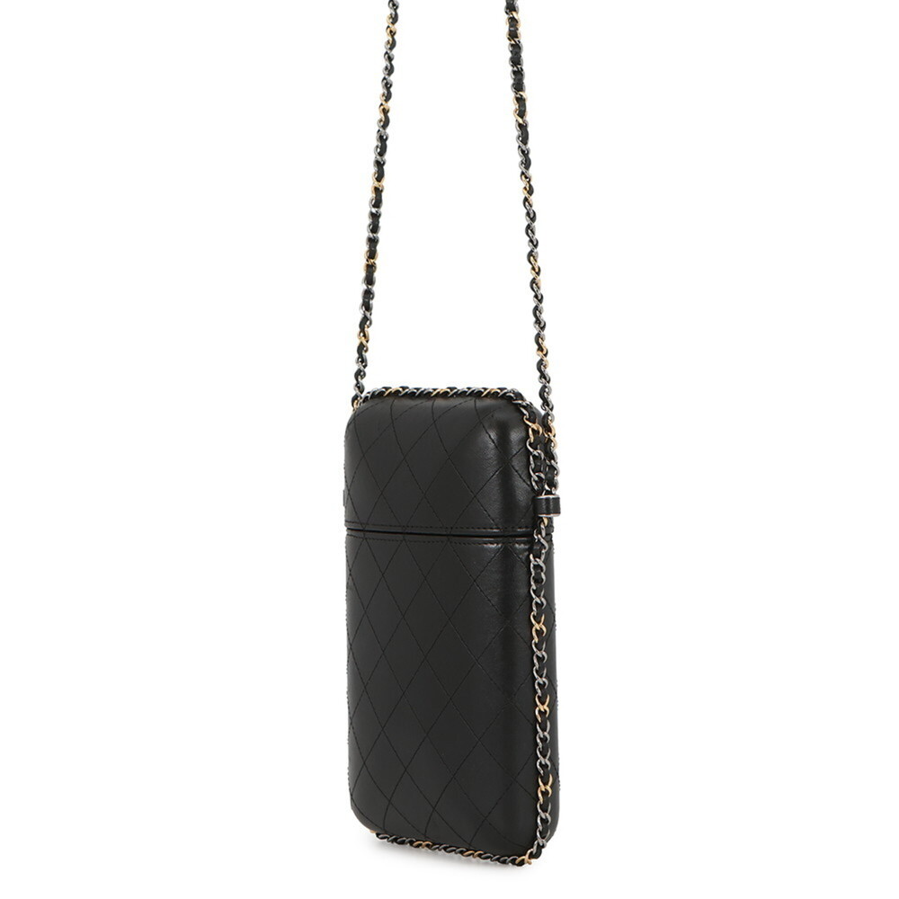 CHANEL Black Lambskin Leather Logo Wallet - Picture 2 of 14